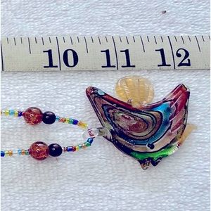 Glass fish necklace